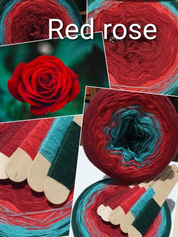 Red Rose Yarn Cake